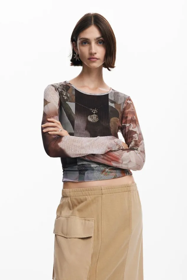 Women Skirts Desigual Long Cargo Knit Skirt