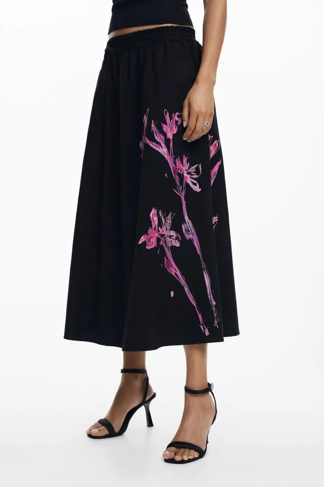 Women Skirts Desigual Orchid Midi Skirt