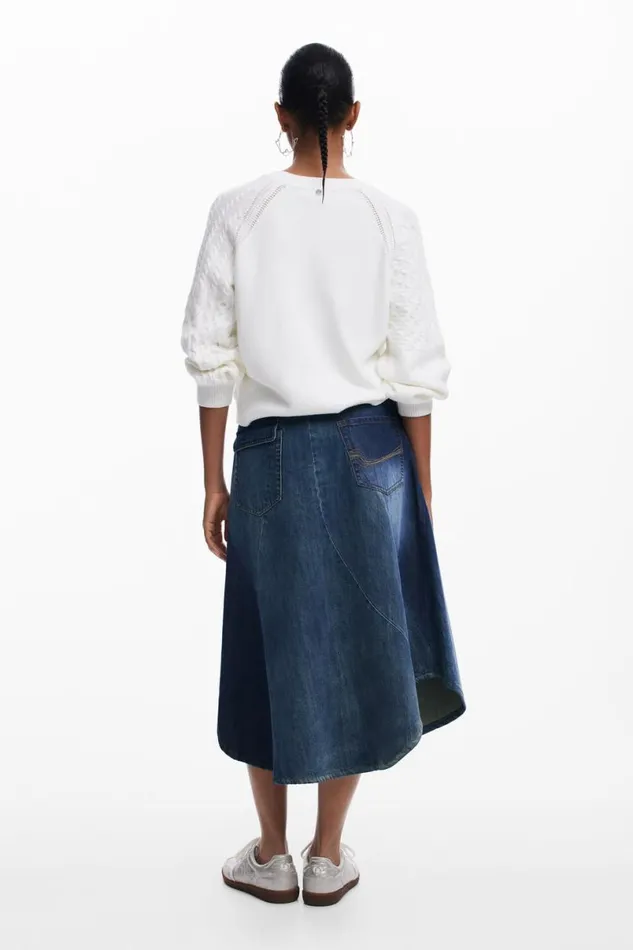 Women Skirts Desigual Patchwork Denim Skirt