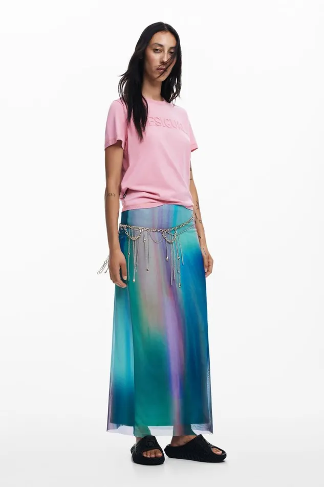 Women Skirts Desigual Tulle Skirt With Gradient Effect