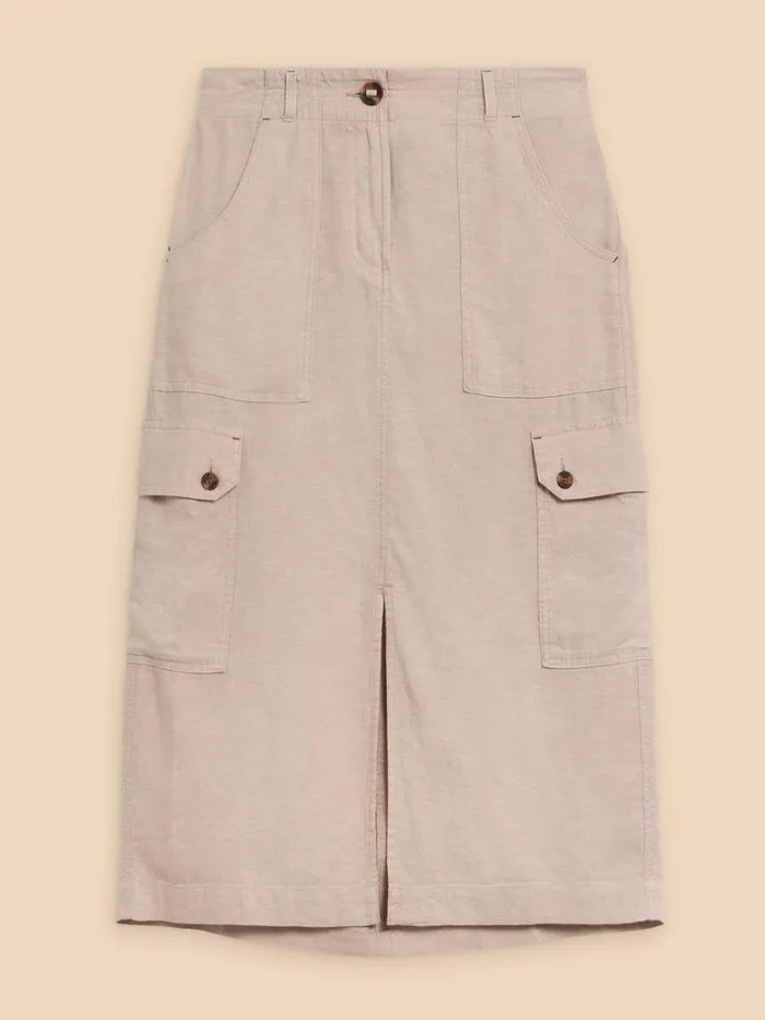 Women SKIRTS White Stuff Arabella Linen Blend Skirt Light Natural