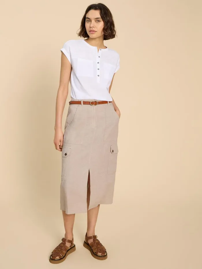 Women SKIRTS White Stuff Arabella Linen Blend Skirt Light Natural