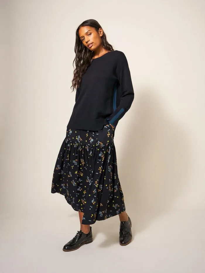 Women SKIRTS White Stuff Jamima Eco Vero Midi Skirt Black Multi Women SKIRTS White Stuff Jamima Eco Vero Midi Skirt Black Multi