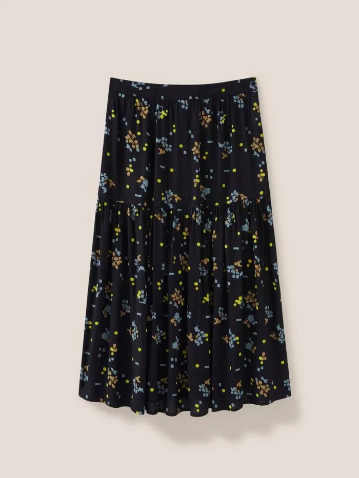 Women SKIRTS White Stuff Jamima Eco Vero Midi Skirt Black Multi Women SKIRTS White Stuff Jamima Eco Vero Midi Skirt Black Multi