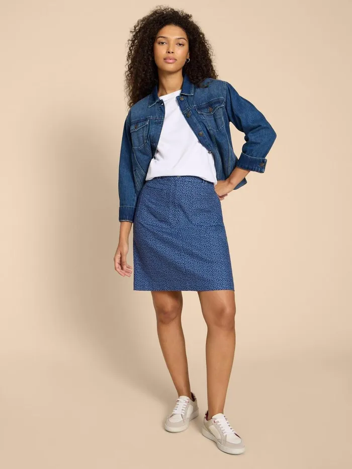Women SKIRTS White Stuff Melody Twill Skirt Blue Print Women SKIRTS White Stuff Melody Twill Skirt Blue Print