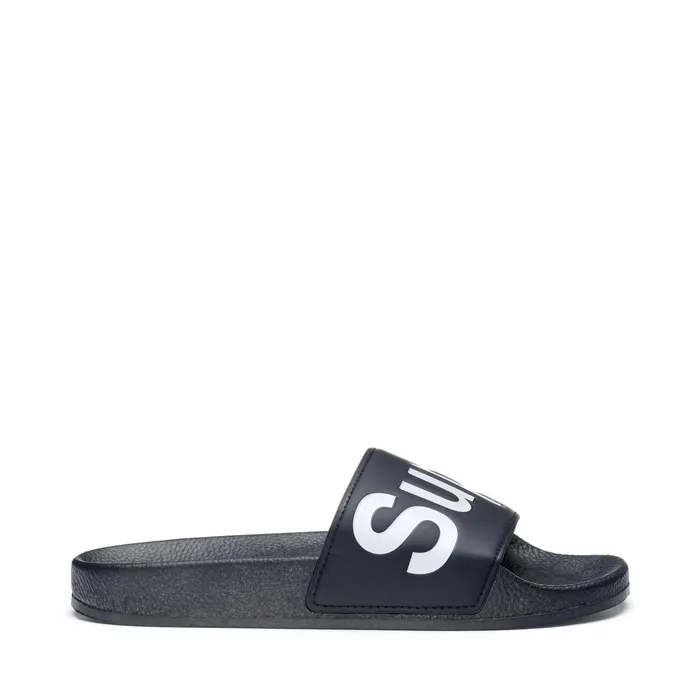 Women Slippers Unisex 1908 SLIDES POLYSOFT SLIDE BLUE NAVYWHITE Superga Slippers