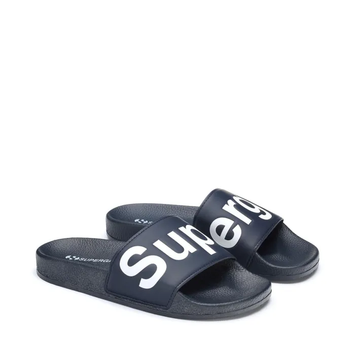 Women Slippers Unisex 1908 SLIDES POLYSOFT SLIDE BLUE NAVYWHITE Superga Slippers