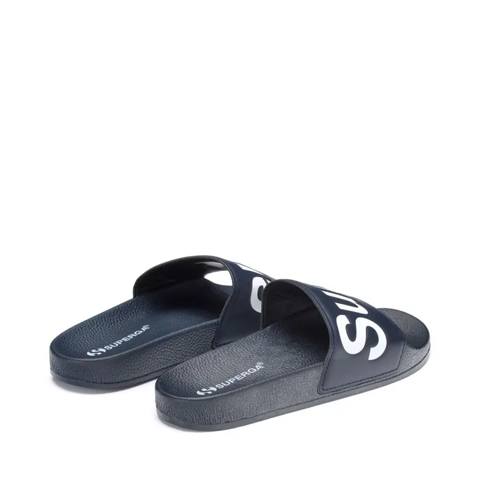 Women Slippers Unisex 1908 SLIDES POLYSOFT SLIDE BLUE NAVYWHITE Superga Slippers