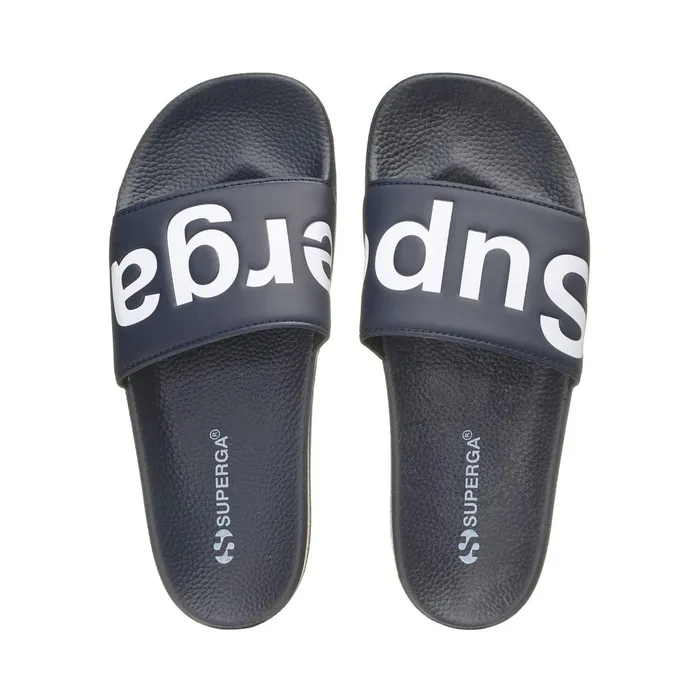 Women Slippers Unisex 1908 SLIDES POLYSOFT SLIDE BLUE NAVYWHITE Superga Slippers
