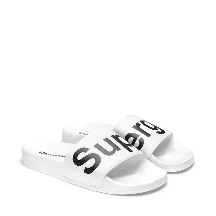 Women Slippers Unisex 1908 SLIDES POLYSOFT SLIDE WHITEBLACK Superga Slippers