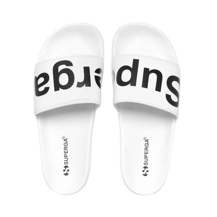 Women Slippers Unisex 1908 SLIDES POLYSOFT SLIDE WHITEBLACK Superga Slippers