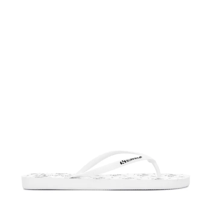 Women Slippers Woman 4121FANRBRW FlipFlop WHITEBLACK HAWAII Superga Flip Flops