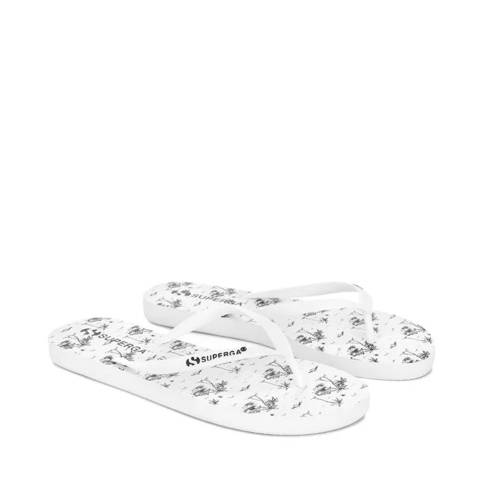 Women Slippers Woman 4121FANRBRW FlipFlop WHITEBLACK HAWAII Superga Flip Flops