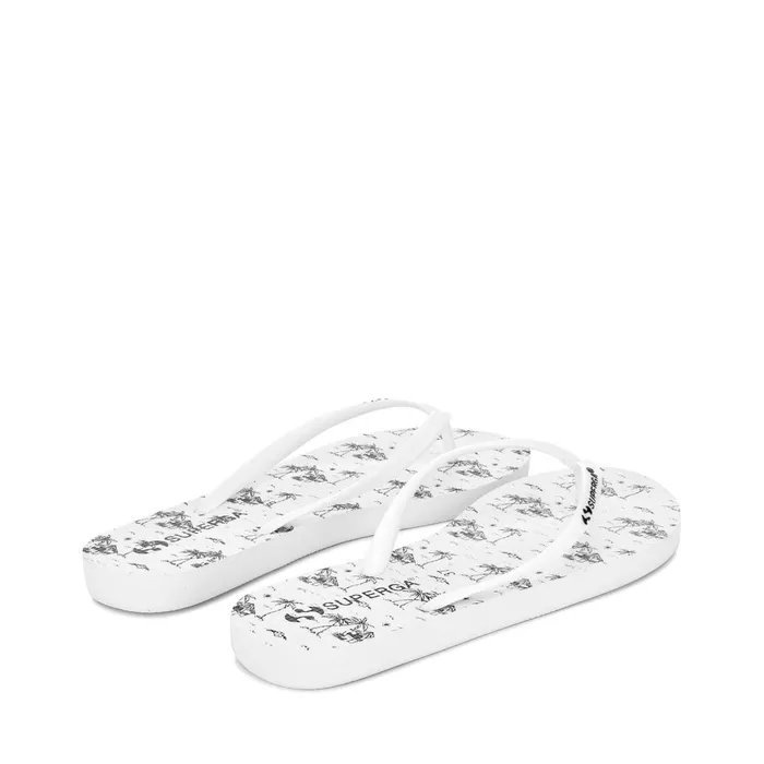 Women Slippers Woman 4121FANRBRW FlipFlop WHITEBLACK HAWAII Superga Flip Flops