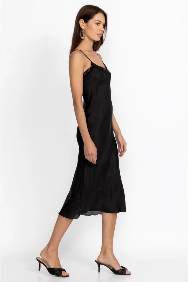 Women Slips and Camis Johnny Was Midi Length Slip Black Women Slips and Camis Johnny Was Midi Length Slip Black