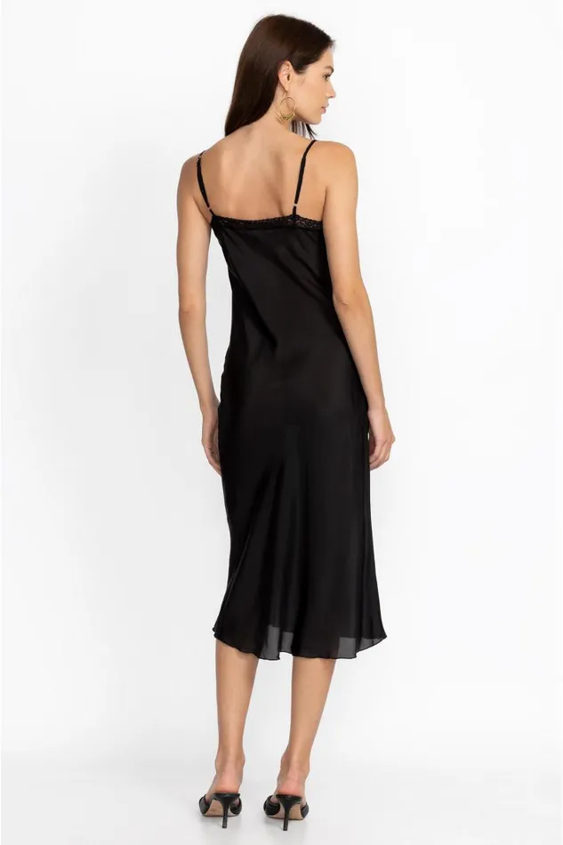 Women Slips and Camis Johnny Was Midi Length Slip Black Women Slips and Camis Johnny Was Midi Length Slip Black