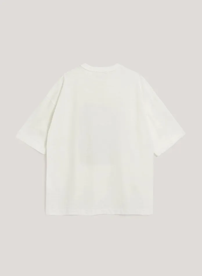 Women Smile Embroidered TShirt White YMC Tops and TShirts