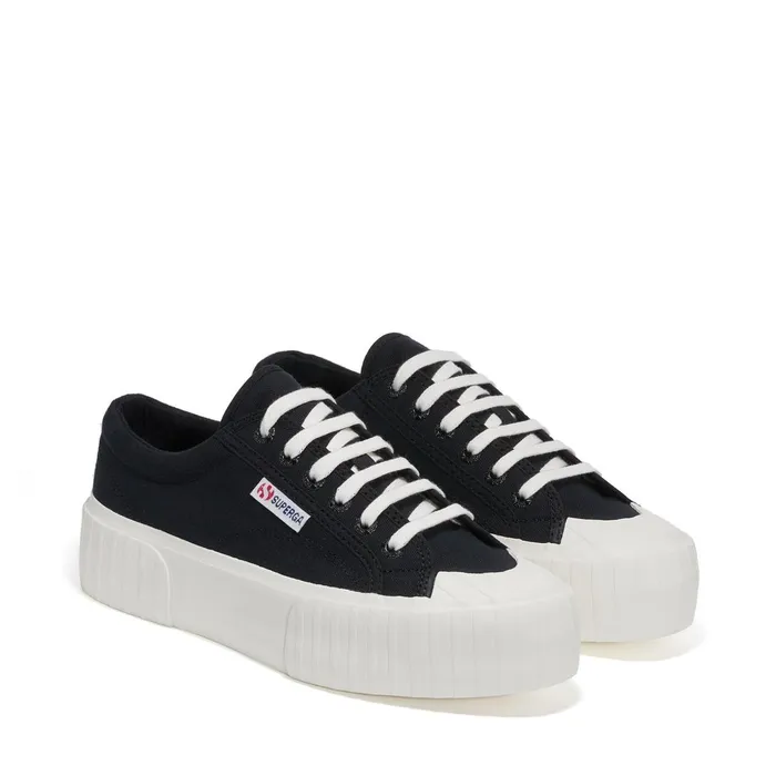 Women Sneakers Woman 2631 STRIPE PLATFORM Low Cut BLACKWHITE AVORIO Superga Low Cut