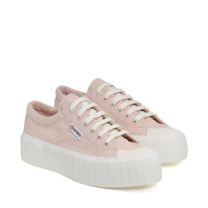 Women Sneakers Woman 2631 STRIPE PLATFORM Low Cut PINK SKINF AVORIO Superga Low Cut