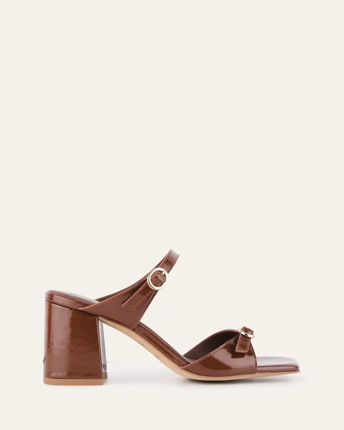 Women Spencer mid heel sandals chestnut patent MID HEELS jomercer