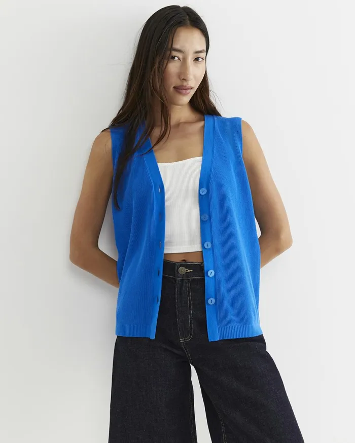 Women Sportscraft Knits and Cardigans Becky Cotton Vest Peacock
