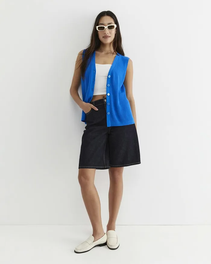 Women Sportscraft Knits and Cardigans Becky Cotton Vest Peacock