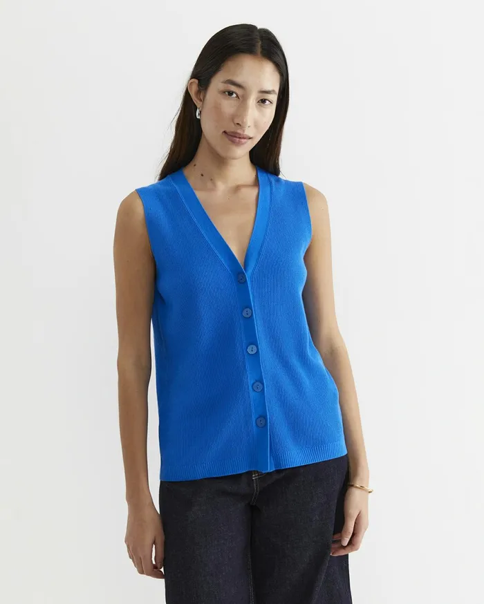 Women Sportscraft Knits and Cardigans Becky Cotton Vest Peacock