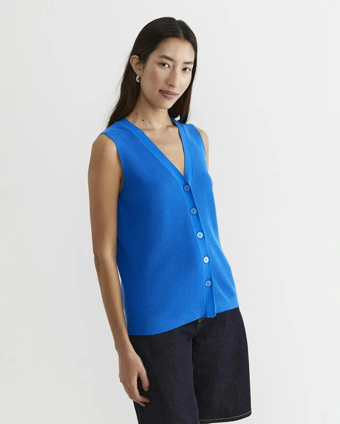 Women Sportscraft Knits and Cardigans Becky Cotton Vest Peacock
