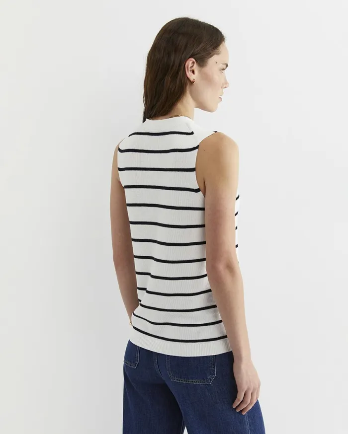 Women Sportscraft Knits and Cardigans Becky Cotton Vest Whitenavy