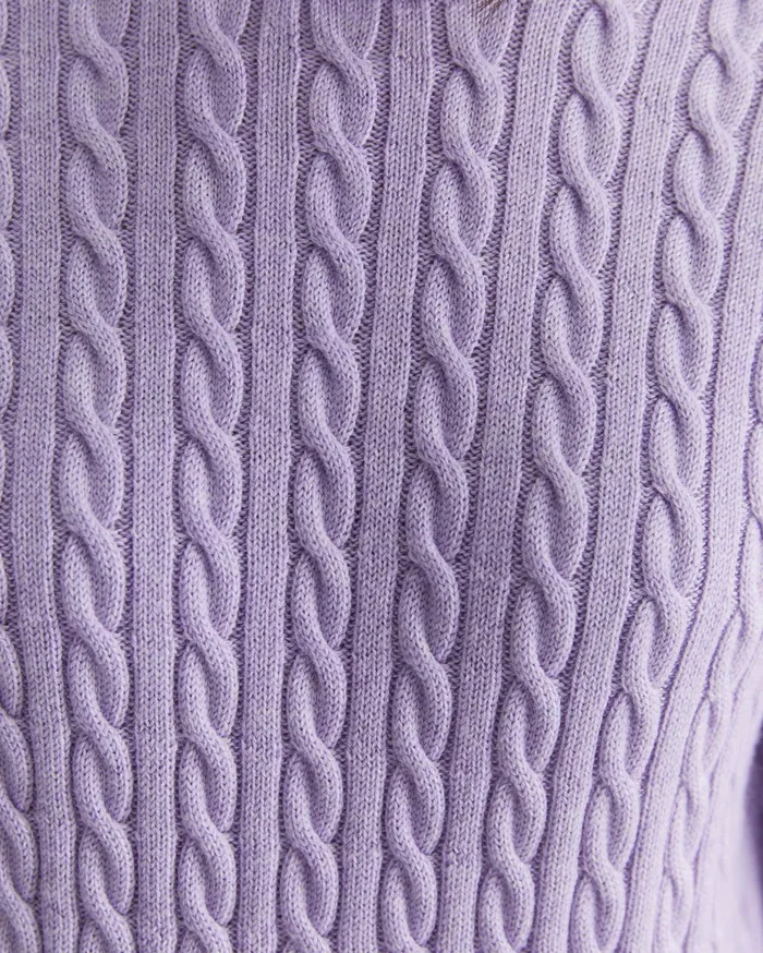 Women Sportscraft Knits and Cardigans Merino Wool Baby Cable Sweater Lavender