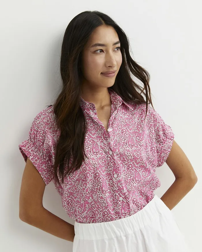 Women Sportscraft Shirts Laurel Short Sleeve Liberty Shirt Pink Multi