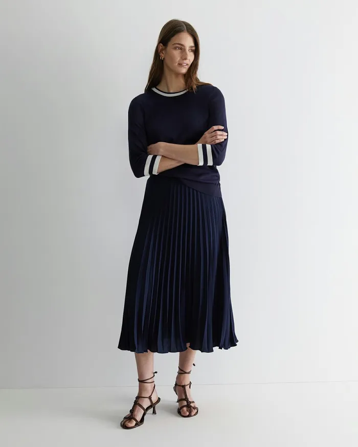 Women Sportscraft Skirts Andrea Pleat Midi Skirt Navy