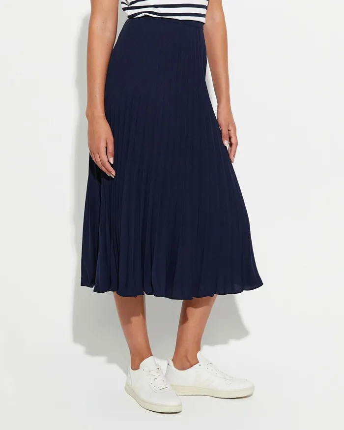 Women Sportscraft Skirts Andrea Pleat Midi Skirt Navy