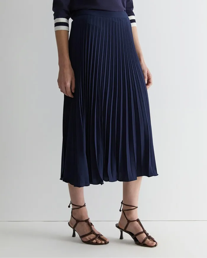 Women Sportscraft Skirts Andrea Pleat Midi Skirt Navy
