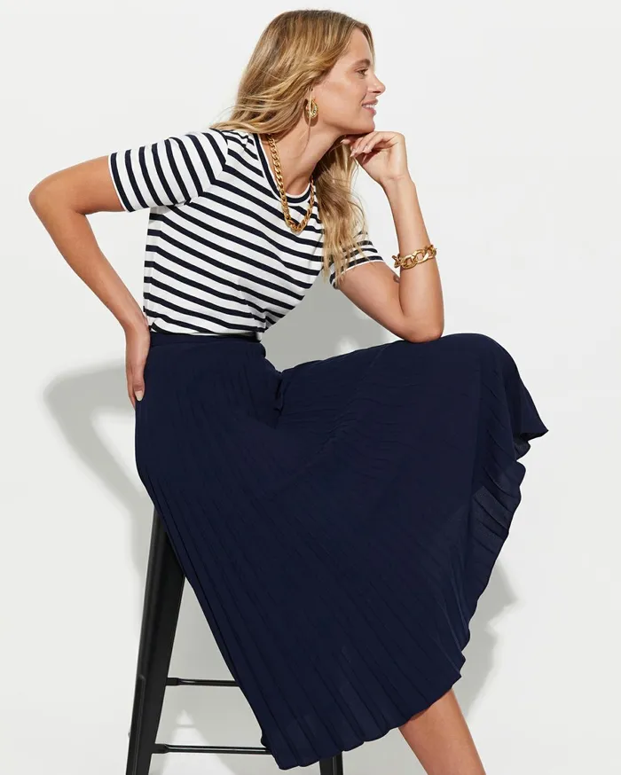 Women Sportscraft Skirts Andrea Pleat Midi Skirt Navy