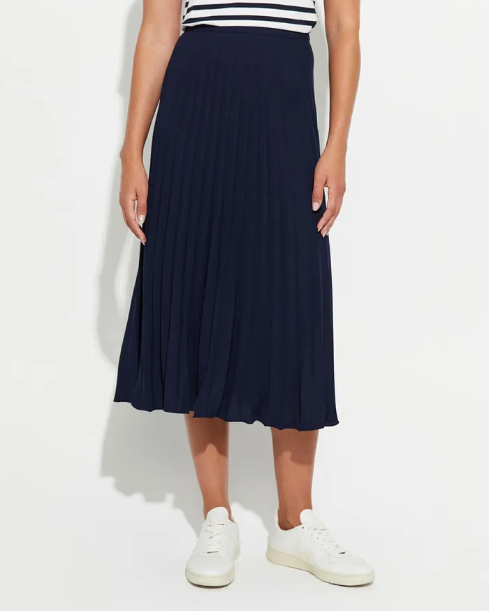 Women Sportscraft Skirts Andrea Pleat Midi Skirt Navy