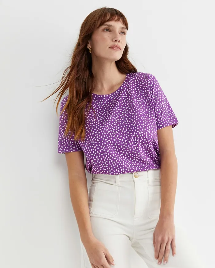 Women Sportscraft Tops and Tees Dashy Mercerised Tee Purplewhite
