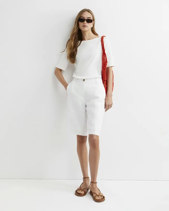 Women Sportscraft Tops and Tees Heidi Boat Neck Half Sleeve Tee White
