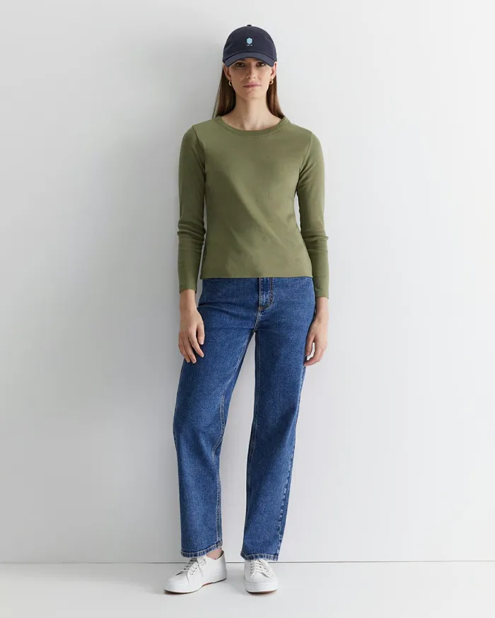 Women Sportscraft Tops and Tees Heidi Long Sleeve Rib Tee Khaki