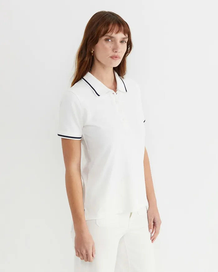 Women Sportscraft Tops and Tees Jodie Pique Polo White