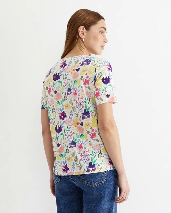 Women Sportscraft Tops and Tees Lou Mercerised Tee White Multi