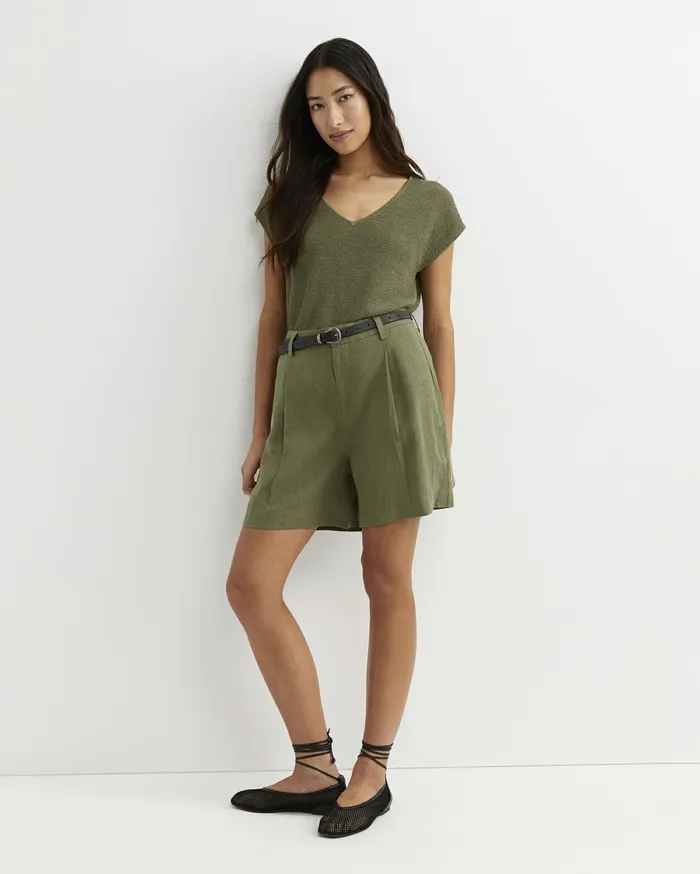 Women Sportscraft Tops and Tees Luisa VNeck Knit Top Khaki