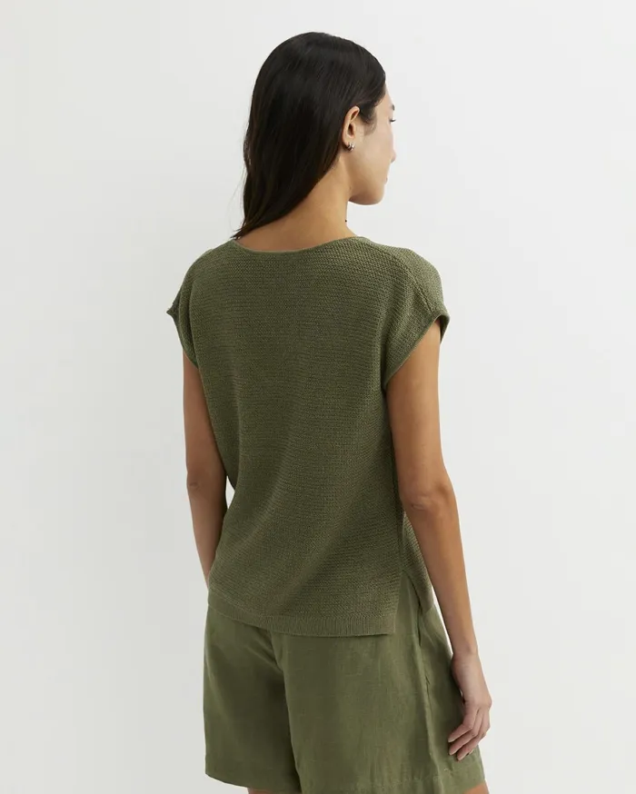 Women Sportscraft Tops and Tees Luisa VNeck Knit Top Khaki