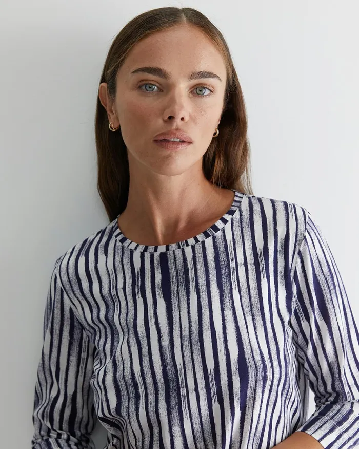 Women Sportscraft Tops and Tees Maya 34 Mercerised Tee Navywhite