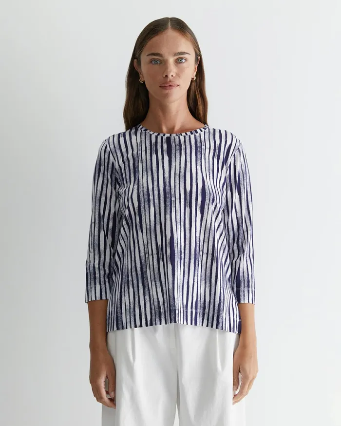 Women Sportscraft Tops and Tees Maya 34 Mercerised Tee Navywhite
