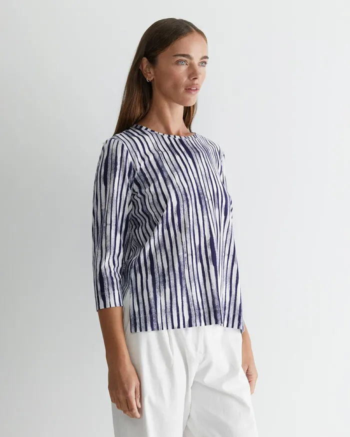 Women Sportscraft Tops and Tees Maya 34 Mercerised Tee Navywhite