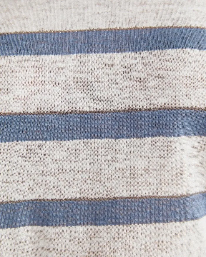 Women Sportscraft Tops and Tees Tonia Stripe Linen Tee Whiteblue