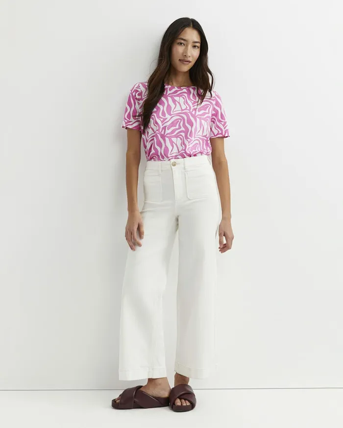 Women Sportscraft Tops and Tees Zola Short Sleeve Mercerised Tee Pinkwhite