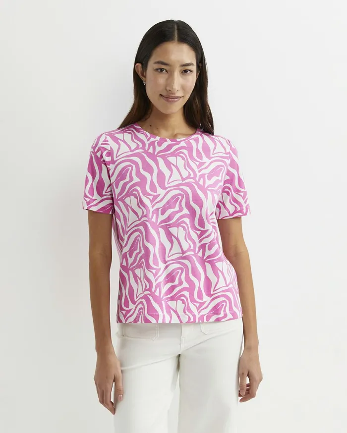 Women Sportscraft Tops and Tees Zola Short Sleeve Mercerised Tee Pinkwhite