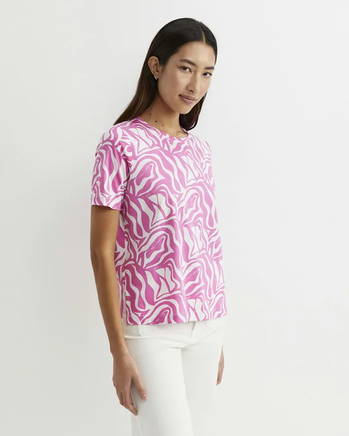 Women Sportscraft Tops and Tees Zola Short Sleeve Mercerised Tee Pinkwhite